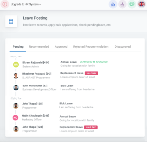 Employee Leave report available in HR cloud portal