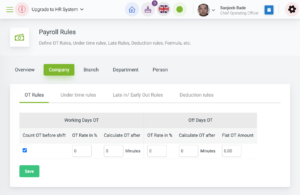 Define payroll rules in cloud-based hr software